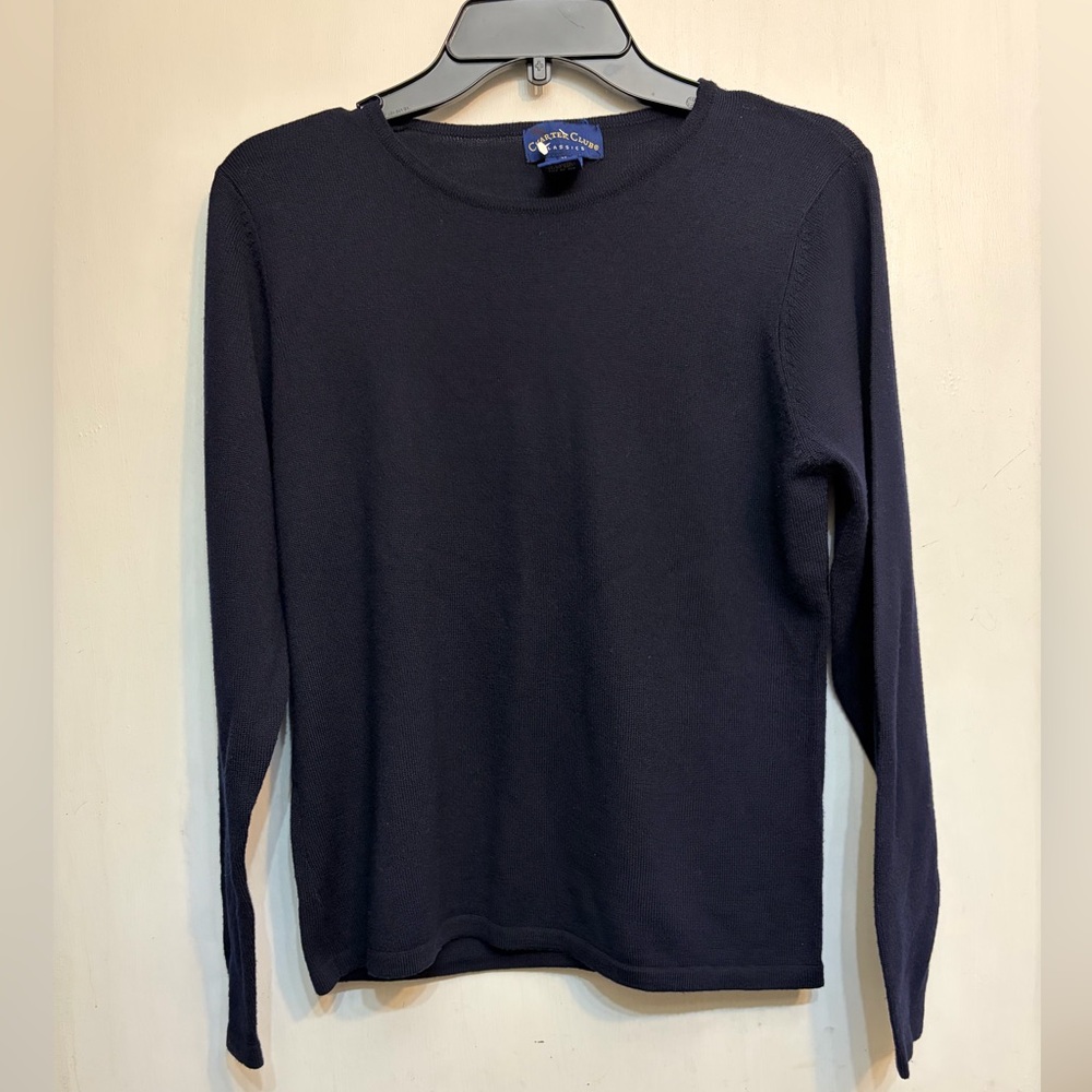 Charter Club Women's Navy wool crew neck